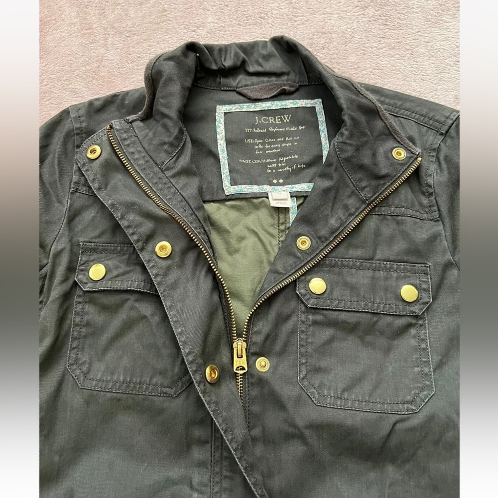 J Crew Women’s Relaxed Boyfriend Field Jacket Style Army Green Size Xsmall - Picture 4 of 10